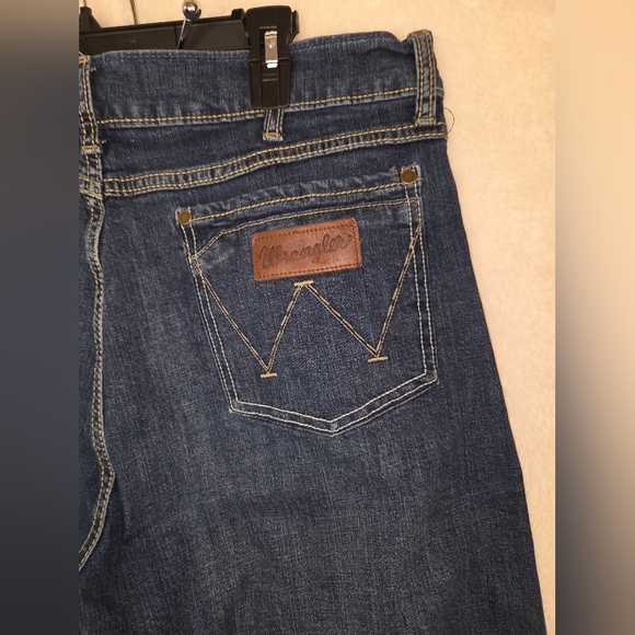 Wrangler Retro Slim Bootcut Jean Mens Dk Blue Denim Sz 36x34 Cowboy Ranch Rodeo - Picture 5 of 10
